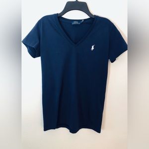 Ralph Lauren Navy Blue V Neck Short Sleeve T Shirt